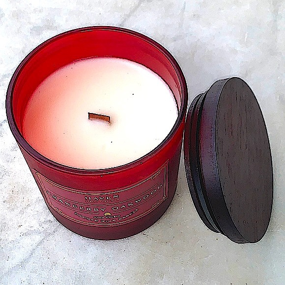 HAVEN STREET CANDLE CRANBERRY OAKWOOD WOOD WICK NEW SOY WAX - Picture 3 of 4